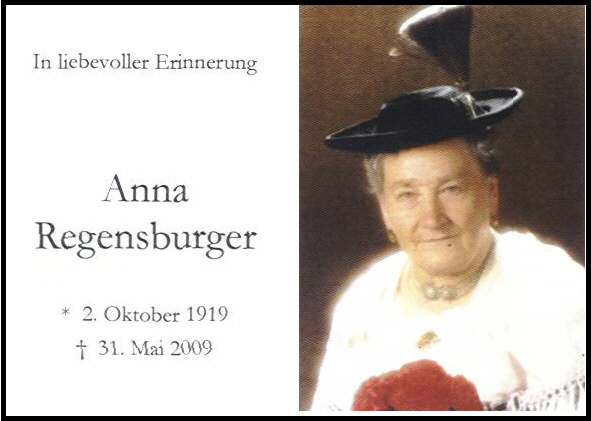 Letztes Geleit für Anna Regensburger